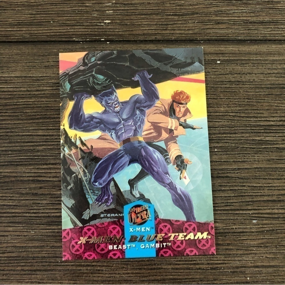 X-men ’94 Fleer Ultra trading card: X-Men: Blue Team: Beast & Gambit #113